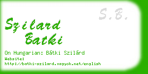 szilard batki business card