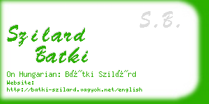 szilard batki business card